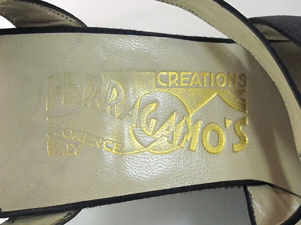 Evening sandals, Salvatore Ferragamo (Italian, founded 1927), Silk, leather, synthetic, Italian