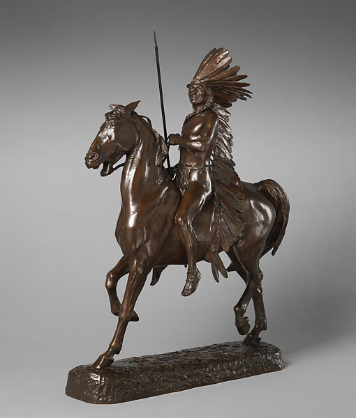 Indian Warrior, Alexander Phimister Proctor (American, Bosanquet, Ontario 1860–1950 Palo Alto, California), Bronze, American