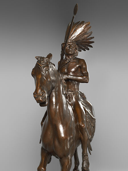 Indian Warrior, Alexander Phimister Proctor (American, Bosanquet, Ontario 1860–1950 Palo Alto, California), Bronze, American