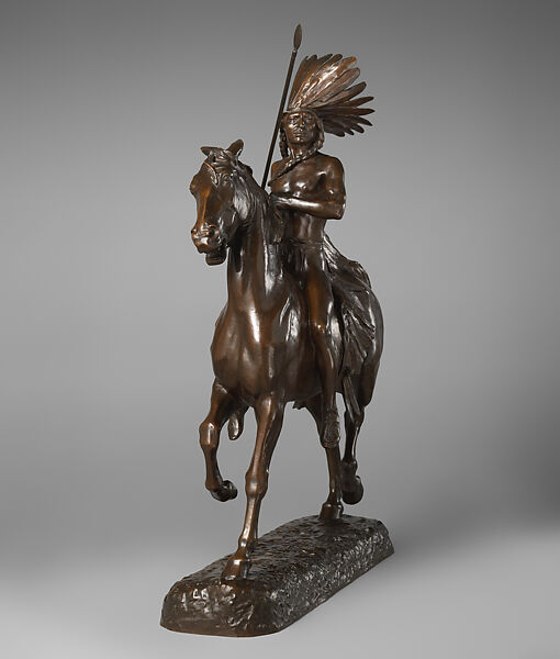 Indian Warrior, Alexander Phimister Proctor (American, Bosanquet, Ontario 1860–1950 Palo Alto, California), Bronze, American