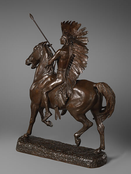 Indian Warrior, Alexander Phimister Proctor (American, Bosanquet, Ontario 1860–1950 Palo Alto, California), Bronze, American