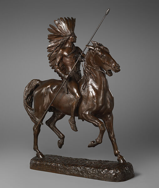 Indian Warrior, Alexander Phimister Proctor (American, Bosanquet, Ontario 1860–1950 Palo Alto, California), Bronze, American