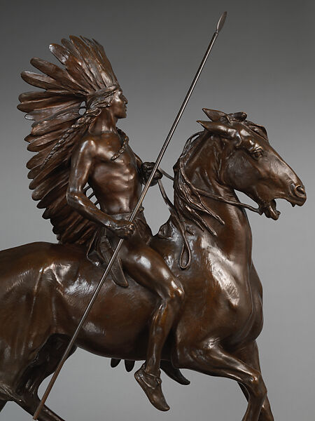 Indian Warrior, Alexander Phimister Proctor (American, Bosanquet, Ontario 1860–1950 Palo Alto, California), Bronze, American
