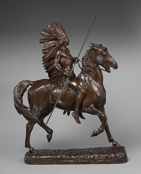 Indian Warrior, Alexander Phimister Proctor (American, Bosanquet, Ontario 1860–1950 Palo Alto, California), Bronze, American 