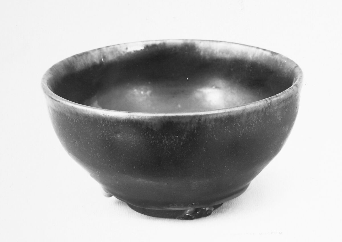 Cup, Dark brown clay covered with a brown glaze with froth (Satsuma style), Japan 