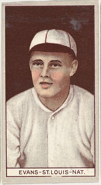 Louis Evans, St. Louis, National League, from the Brown Background series (T207) for the American Tobacco Company, Issued by American Tobacco Company, Commercial lithograph 