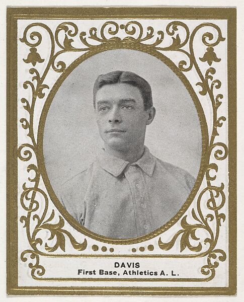 Davis, 1st Base, Athletics, American League, from the Baseball Players (Ramlys) series (T204) issued by the Mentor Company to promote Ramly and T.T.T. Turkish Cigarettes, Issued by Mentor Company, Boston, Photolithograph 