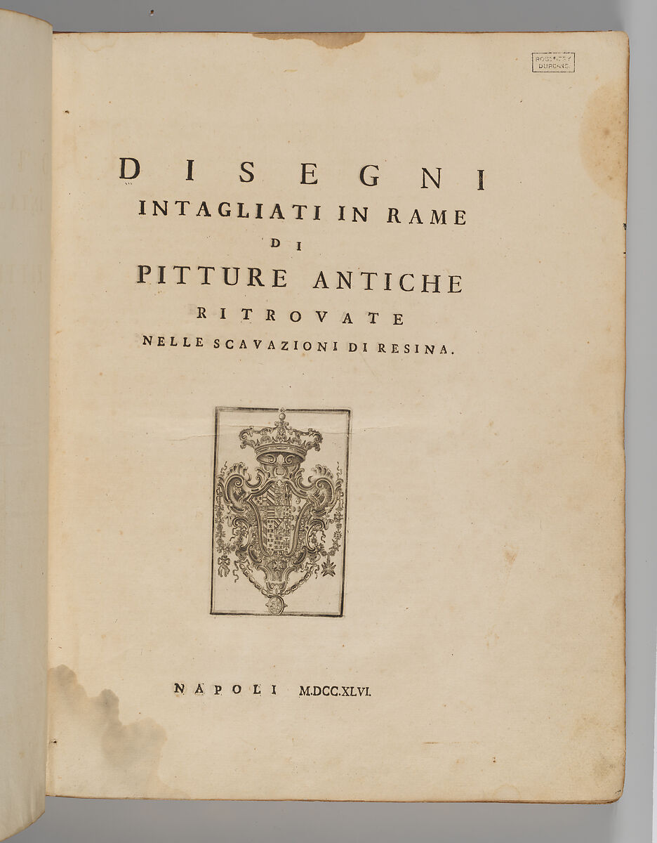 Disegni intagliati in rame di pitture antiche ritrovate nelle scavazioni di Resina, Francesco Sesoni