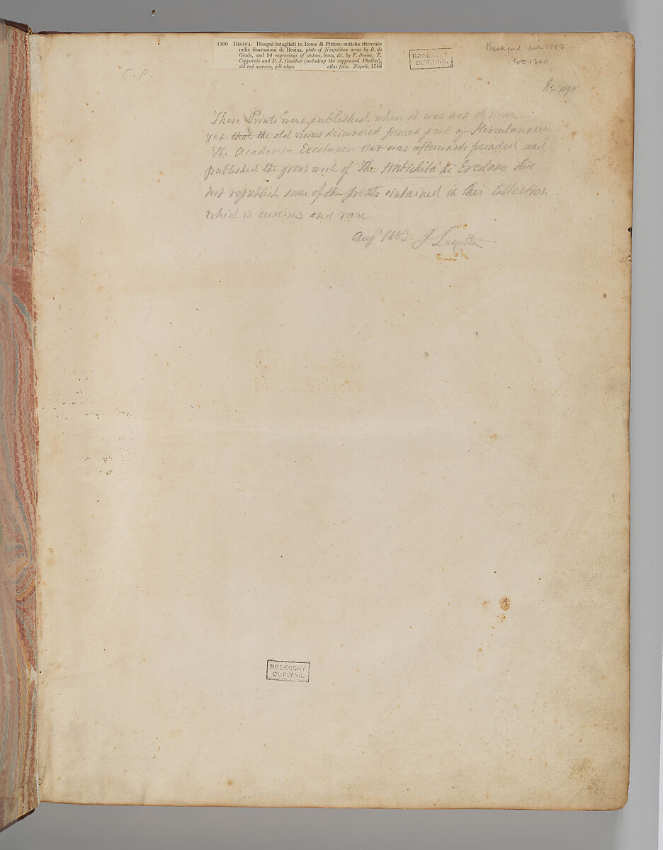 Disegni intagliati in rame di pitture antiche ritrovate nelle scavazioni di Resina, Francesco Sesoni