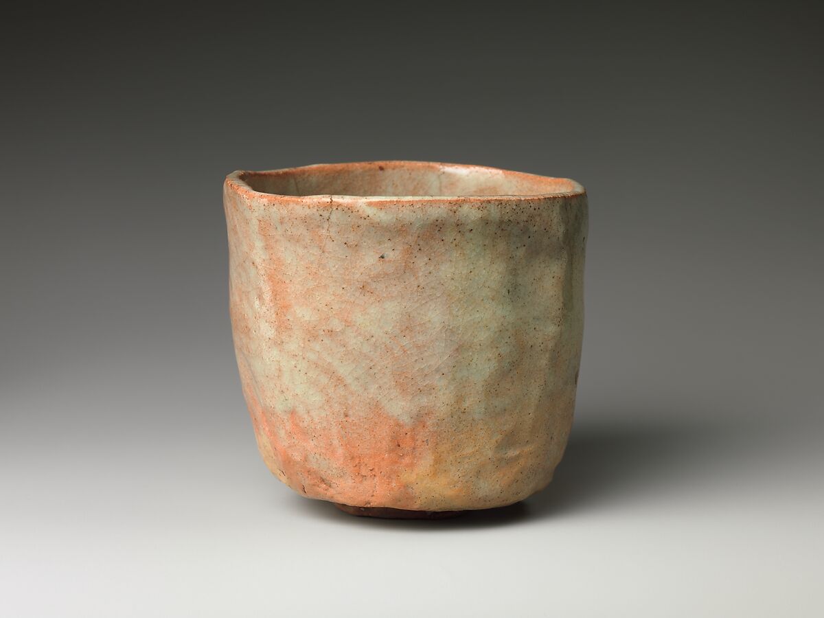 Teabowl, Sonyu (Japanese, died 1725), Clay covered with glaze (Raku ware), Japan 