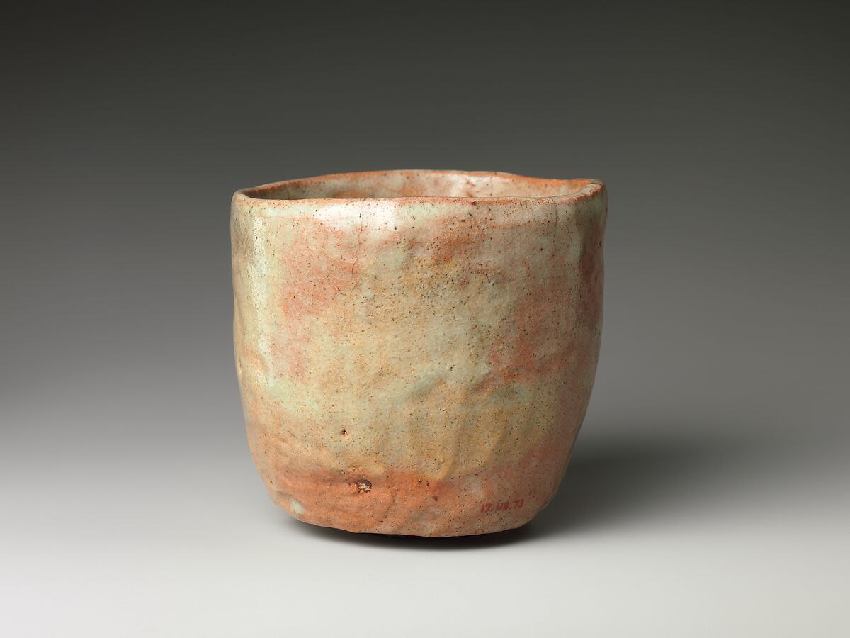 Teabowl, Sonyu (Japanese, died 1725), Clay covered with glaze (Raku ware), Japan