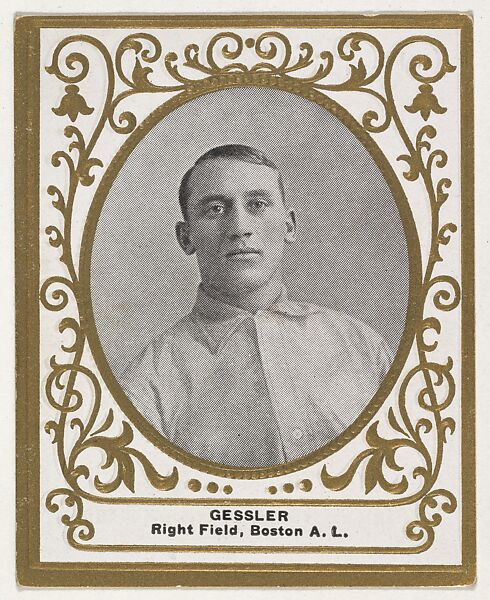 Gessler, Right Field, Boston, American League, from the Baseball Players (Ramlys) series (T204) issued by the Mentor Company to promote Ramly and T.T.T. Turkish Cigarettes, Issued by Mentor Company, Boston, Photolithograph 