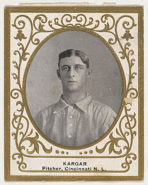 Kargar, Pitcher, Cincinnati, National League, from the Baseball Players (Ramlys) series (T204) issued by the Mentor Company to promote Ramly and T.T.T. Turkish Cigarettes, Issued by Mentor Company, Boston, Photolithograph 