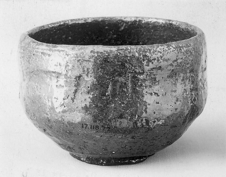 Teabowl, Raku Donyu (Japanese, died 1656), Clay covered with a dull red glaze (Raku ware), Japan 