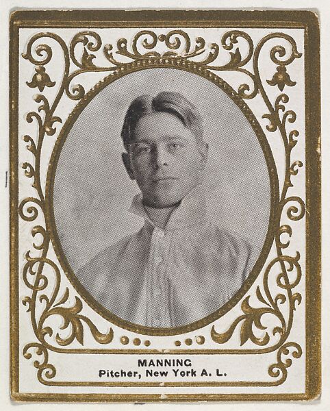Manning, Pitcher, New York, American League, from the Baseball Players (Ramlys) series (T204) issued by the Mentor Company to promote Ramly and T.T.T. Turkish Cigarettes, Issued by Mentor Company, Boston, Photolithograph 