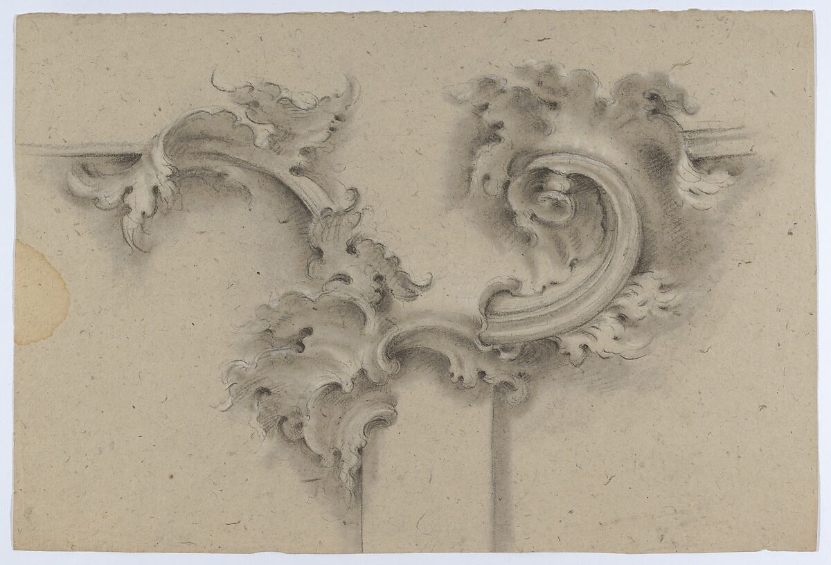 Three Design for Ornament & Architecture: Perspectival Rendering of a Ceiling; Two Sheets of Rocaille Designs, Anonymous, Italian, 16th century, Pen and brown ink