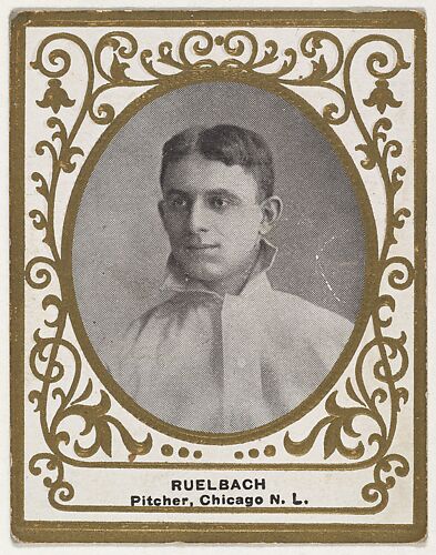 Ruelbach, Pitcher, Chicago, National League, from the Baseball Players (Ramlys) series (T204) issued by the Mentor Company to promote Ramly and T.T.T. Turkish Cigarettes