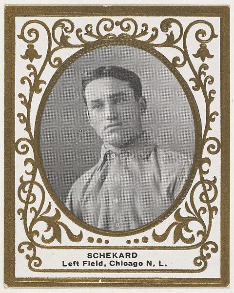 Schekard, Left Field, Chicago, National League, from the Baseball Players (Ramlys) series (T204) issued by the Mentor Company to promote Ramly and T.T.T. Turkish Cigarettes, Issued by Mentor Company, Boston, Photolithograph 