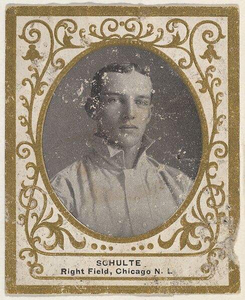 Schulte, Right Field, Chicago, National League, from the Baseball Players (Ramlys) series (T204) issued by the Mentor Company to promote Ramly and T.T.T. Turkish Cigarettes, Issued by Mentor Company, Boston, Photolithograph 