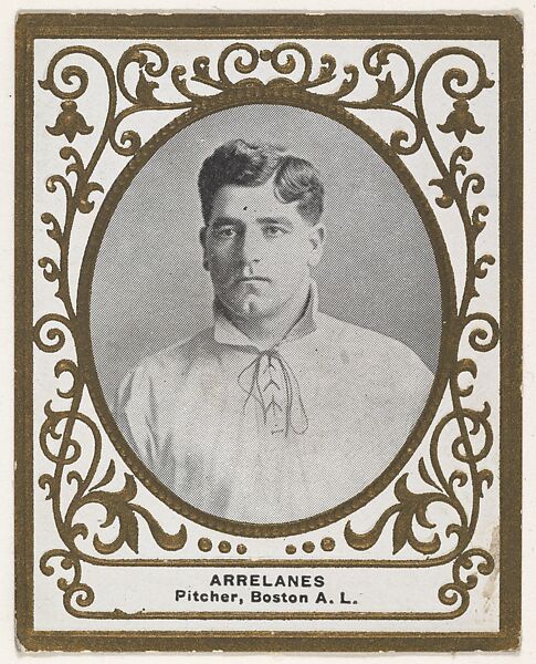 Arrelanes, Pitcher, Boston, American League, from the Baseball Players (Ramlys) series (T204) issued by the Mentor Company to promote Ramly and T.T.T. Turkish Cigarettes, Issued by Mentor Company, Boston, Photolithograph 