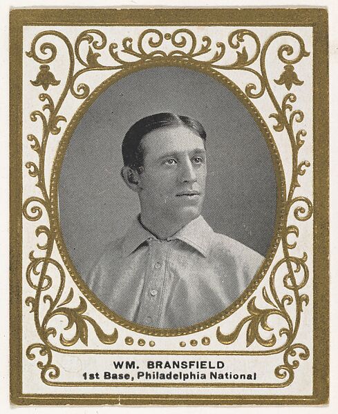 William Bransfield, 1st Base, Philadelphia, National League, from the Baseball Players (Ramlys) series (T204) issued by the Mentor Company to promote Ramly and T.T.T. Turkish Cigarettes, Issued by Mentor Company, Boston, Photolithograph 