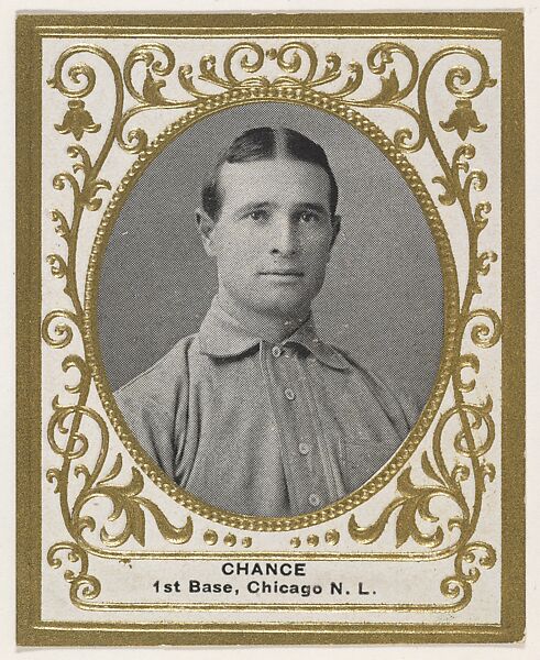 Chance, 1st Base, Chicago, National League, from the Baseball Players (Ramlys) series (T204) issued by the Mentor Company to promote Ramly and T.T.T. Turkish Cigarettes, Issued by Mentor Company, Boston, Photolithograph 