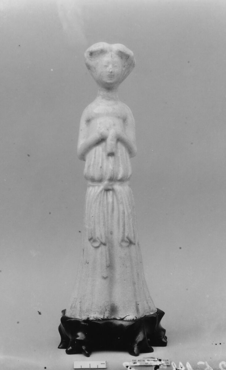 Female attendant, Earthenware with cream white glaze, China 