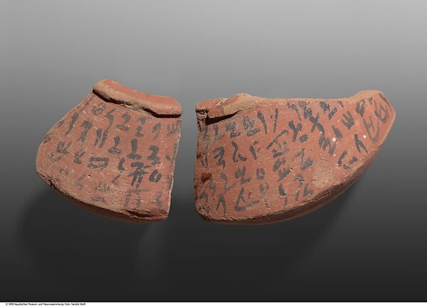 Execration Text against the Nubians, Pottery, ink 