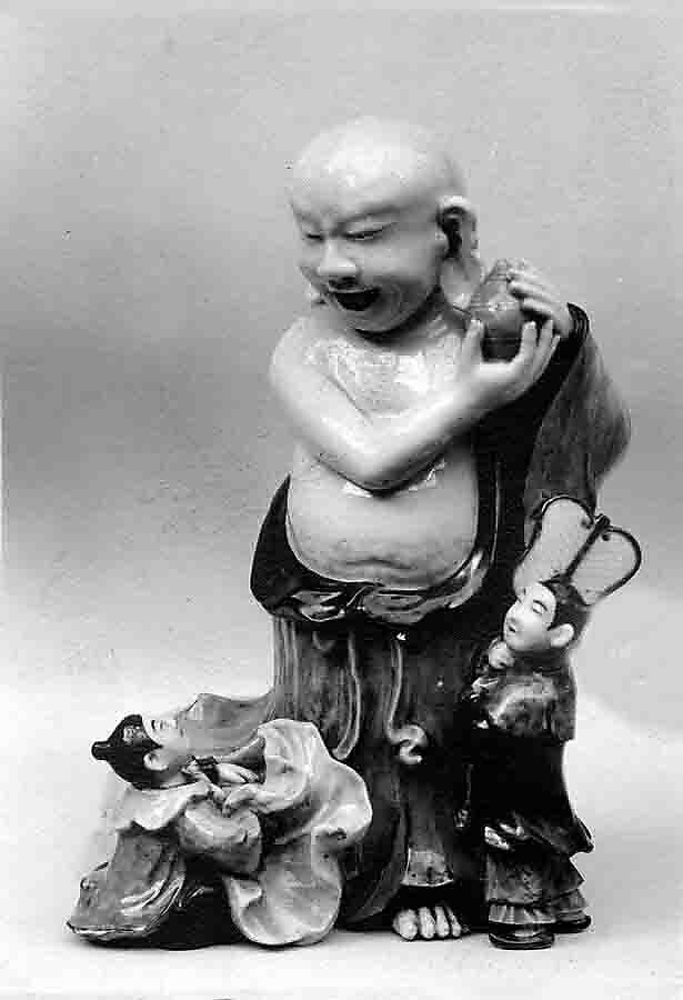God Hotei and Children, Porcelain decorated with enamels (Arita ware, Imari type), Japan 