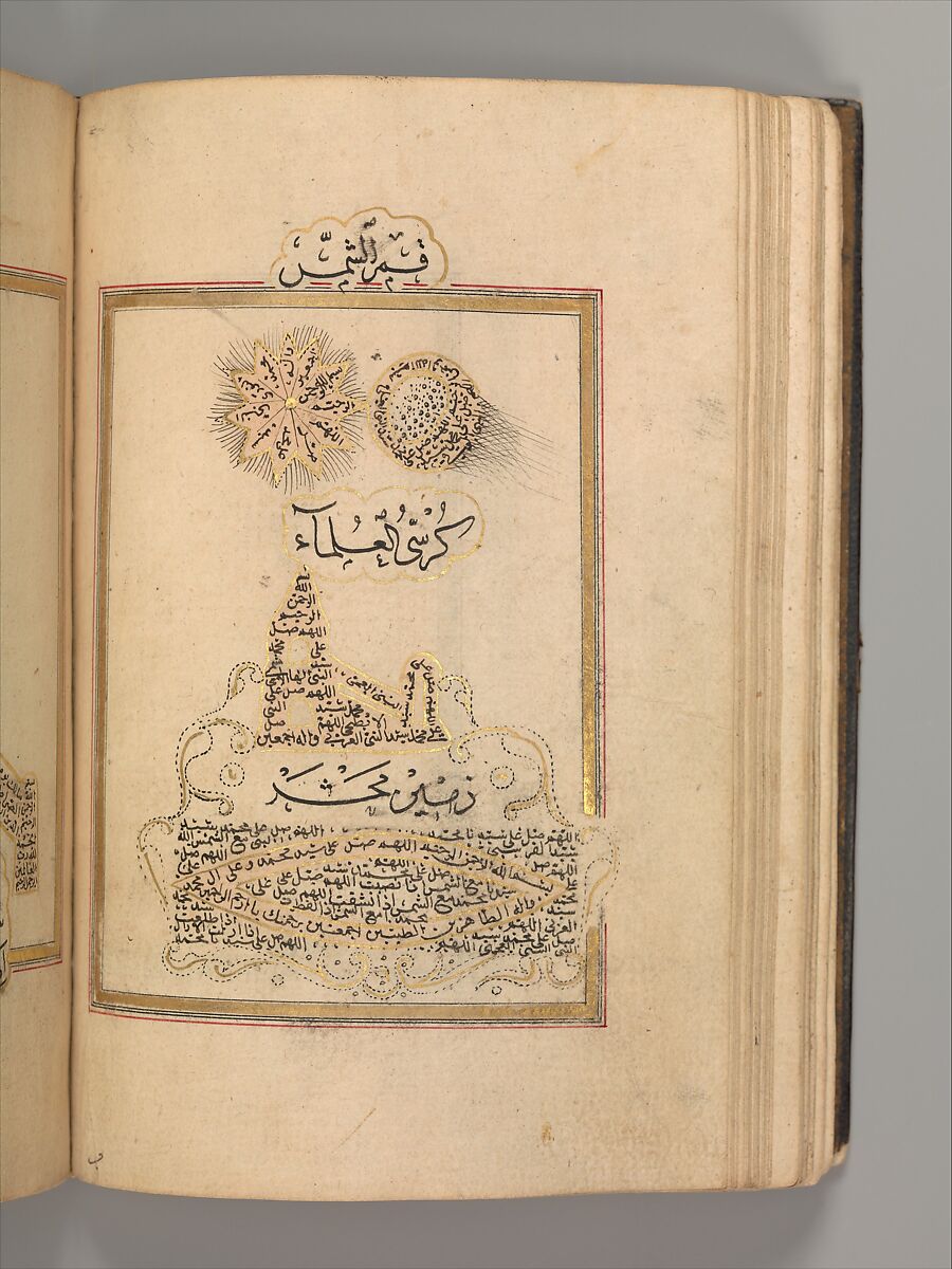 Prayer Book, 'Abd al-Qadir Hisari (Turkish), Manuscript: ink, opaque watercolor, and gold on paper
Binding: leather and gold