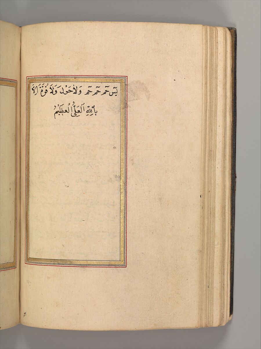 Prayer Book, 'Abd al-Qadir Hisari (Turkish), Manuscript: ink, opaque watercolor, and gold on paper
Binding: leather and gold