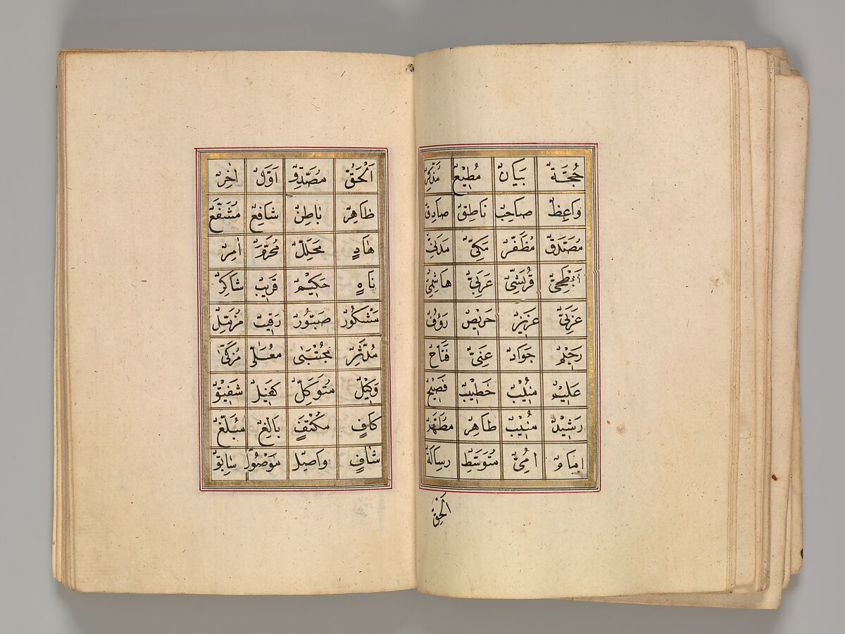 Prayer Book, 'Abd al-Qadir Hisari (Turkish), Manuscript: ink, opaque watercolor, and gold on paper
Binding: leather and gold