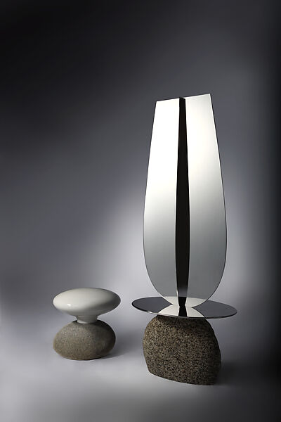 Beyond the Image 013-01, Byung-Hoon Choi (Korean, born 1952), Stainless steel, stone, white marble 
