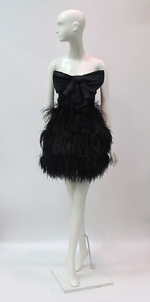 Dress, Bill Blass (American, Fort Wayne, Indiana 1922–2002 New Preston, Connecticut), Silk, feathers, metal, American 