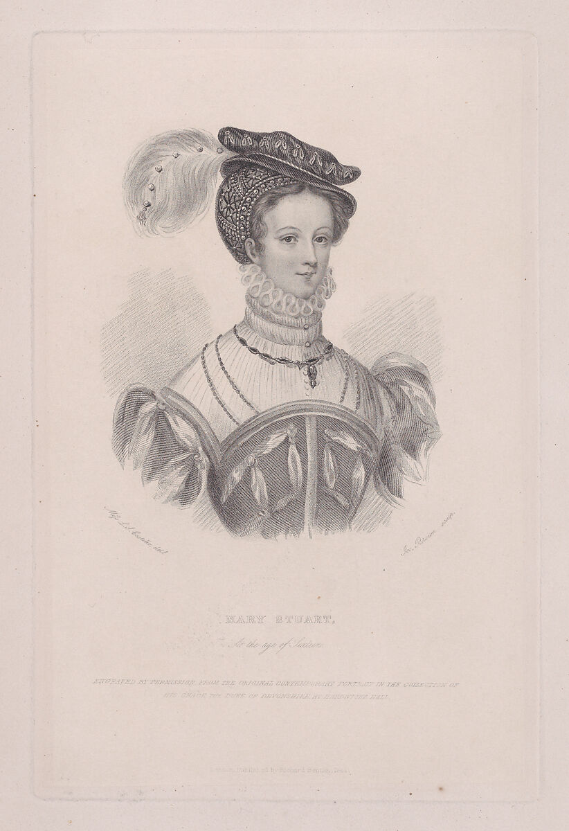 Mary Stuart, At the age of Sixteen (from Memoirs of Eminent Englishwomen), Joseph Brown (British, 1809–1887), Stipple engraving 