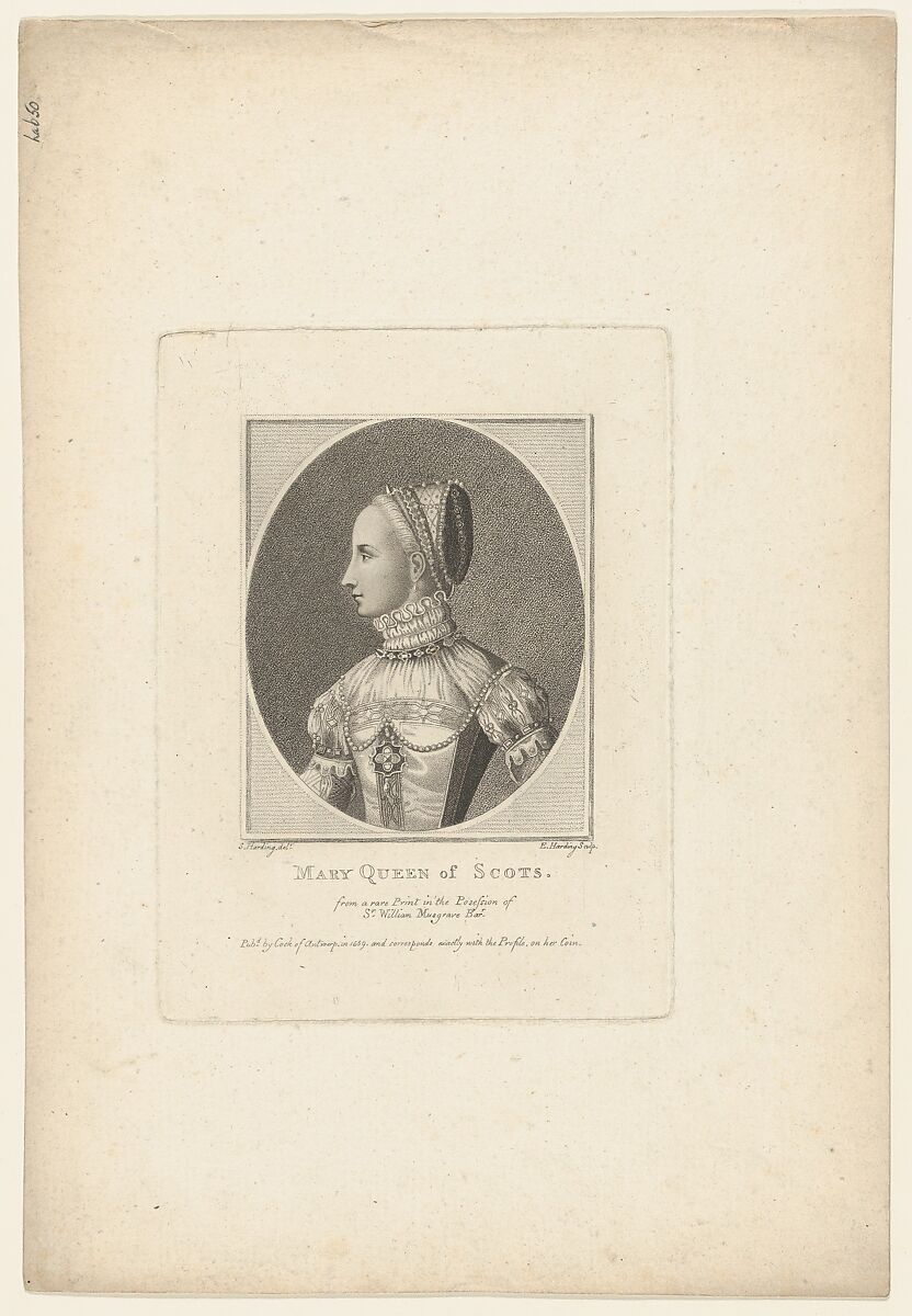Mary, Queen of Scots, Edward Harding (British, Stafford 1755–1840 London), Stipple engraving 