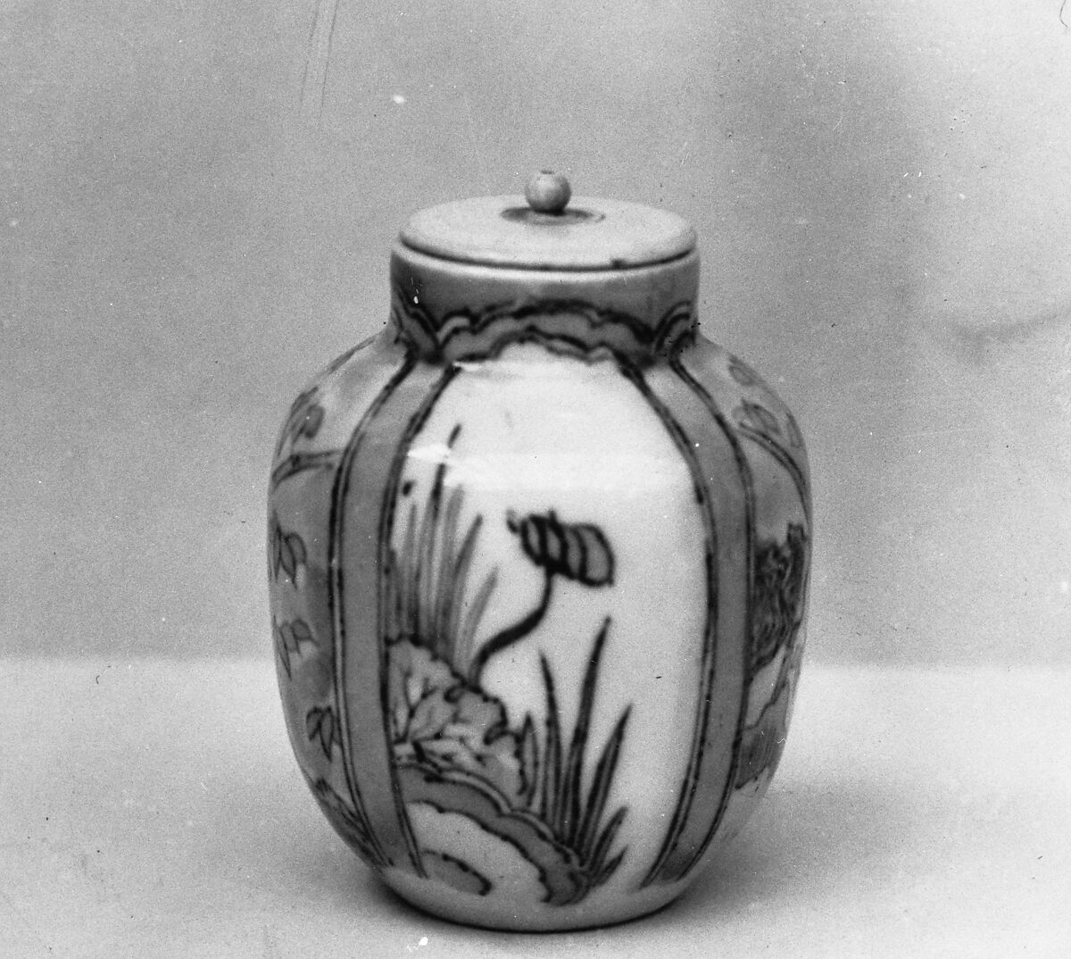 Tea jar, Porcelain decorated in blue under the glaze (Arita ware, Imari type), Japan 