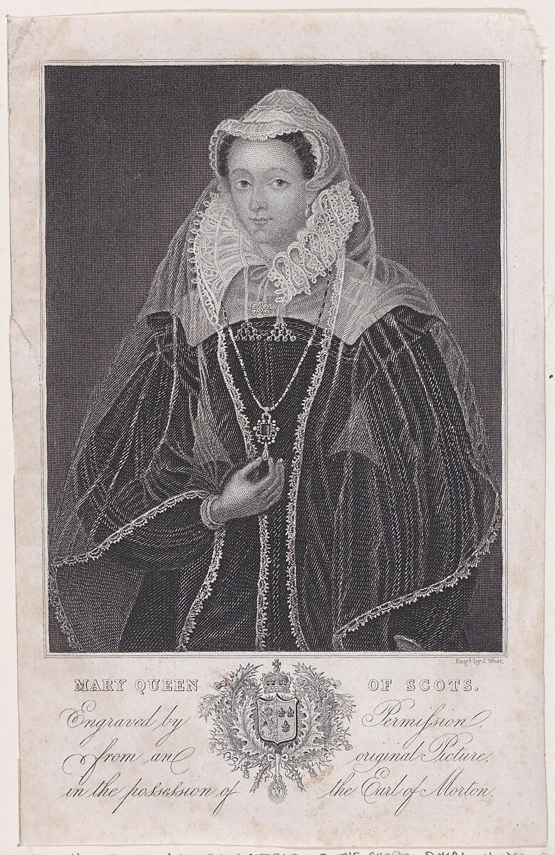 Mary, Queen of Scots (from "A Souvenir of the Abbey and Palace of Holyrood"), John West (British, active 1847–55), Engraving 
