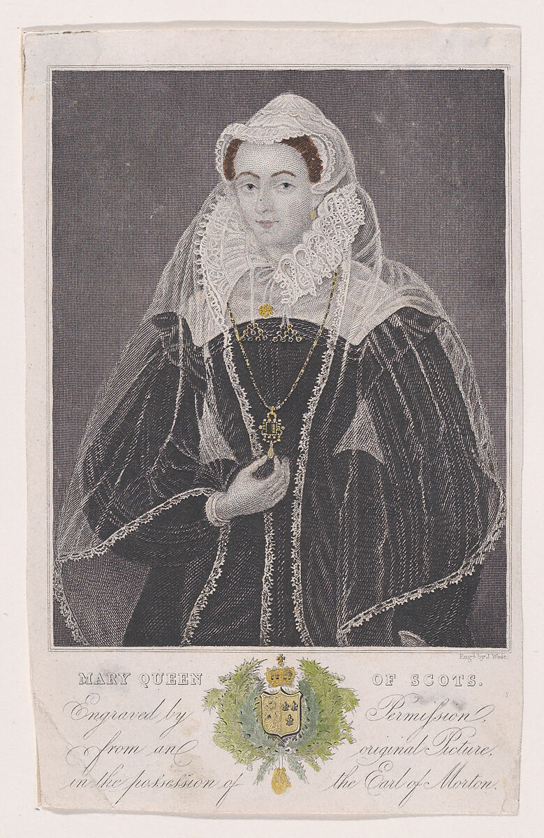 Mary, Queen of Scots (from "A Souvenir of the Abbey and Palace of Holyrood"), John West (British, active 1847–55), Engraving 