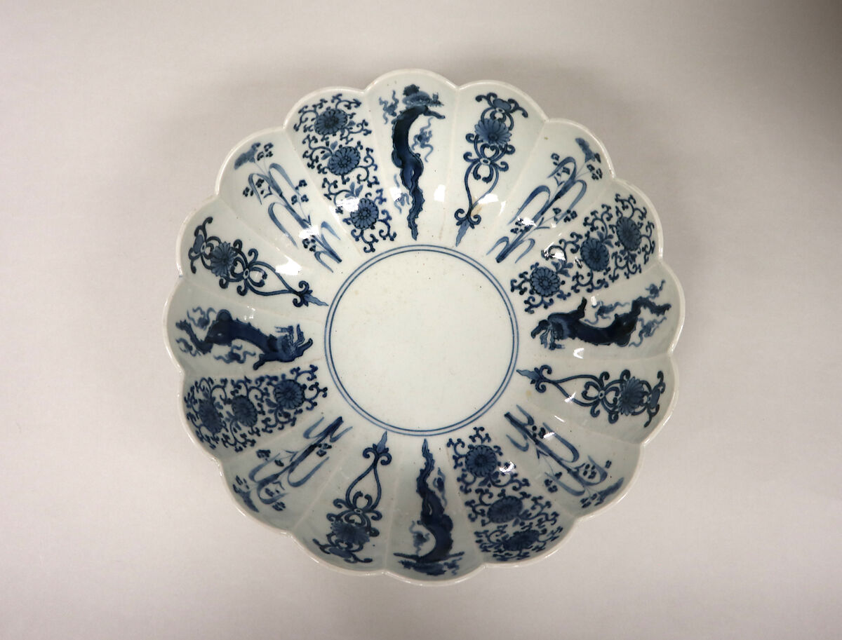 Bowl, Porcelain decorated in blue under the glaze;  (Arita kiln, Imari type), Japan