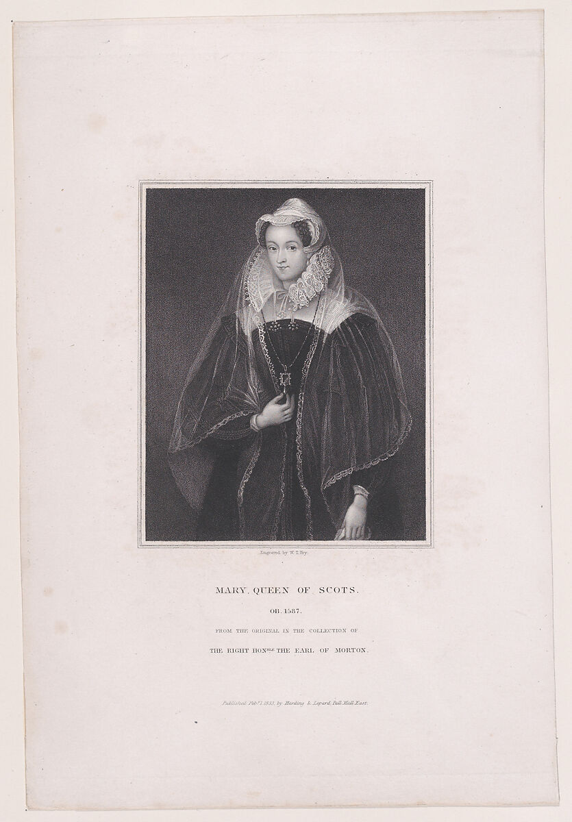 Mary, Queen of Scots, William Thomas Fry (British, 1789–1843), Engraving 