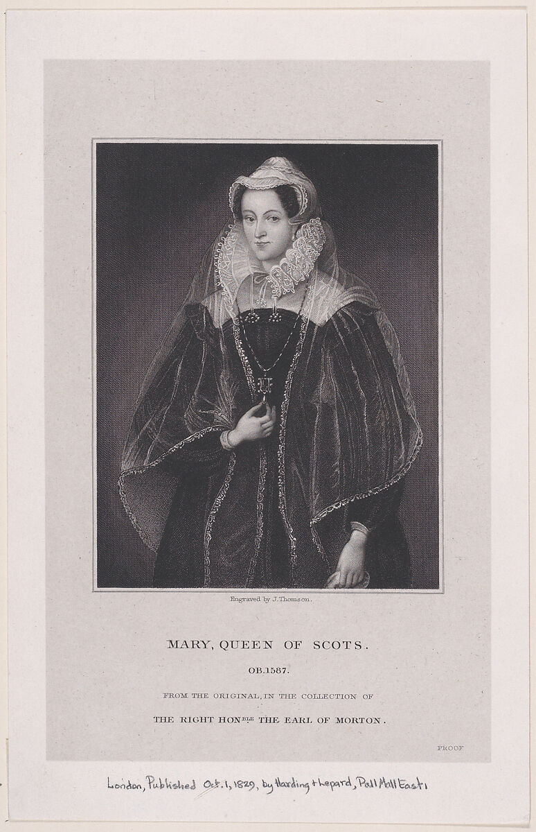 Mary, Queen of Scots, James Thomson (British, Mitford, Northumberland 1788–1850 London), Stipple engraving 