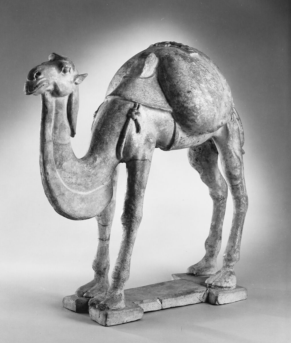 Camel with saddle bags, Earthenware, China 