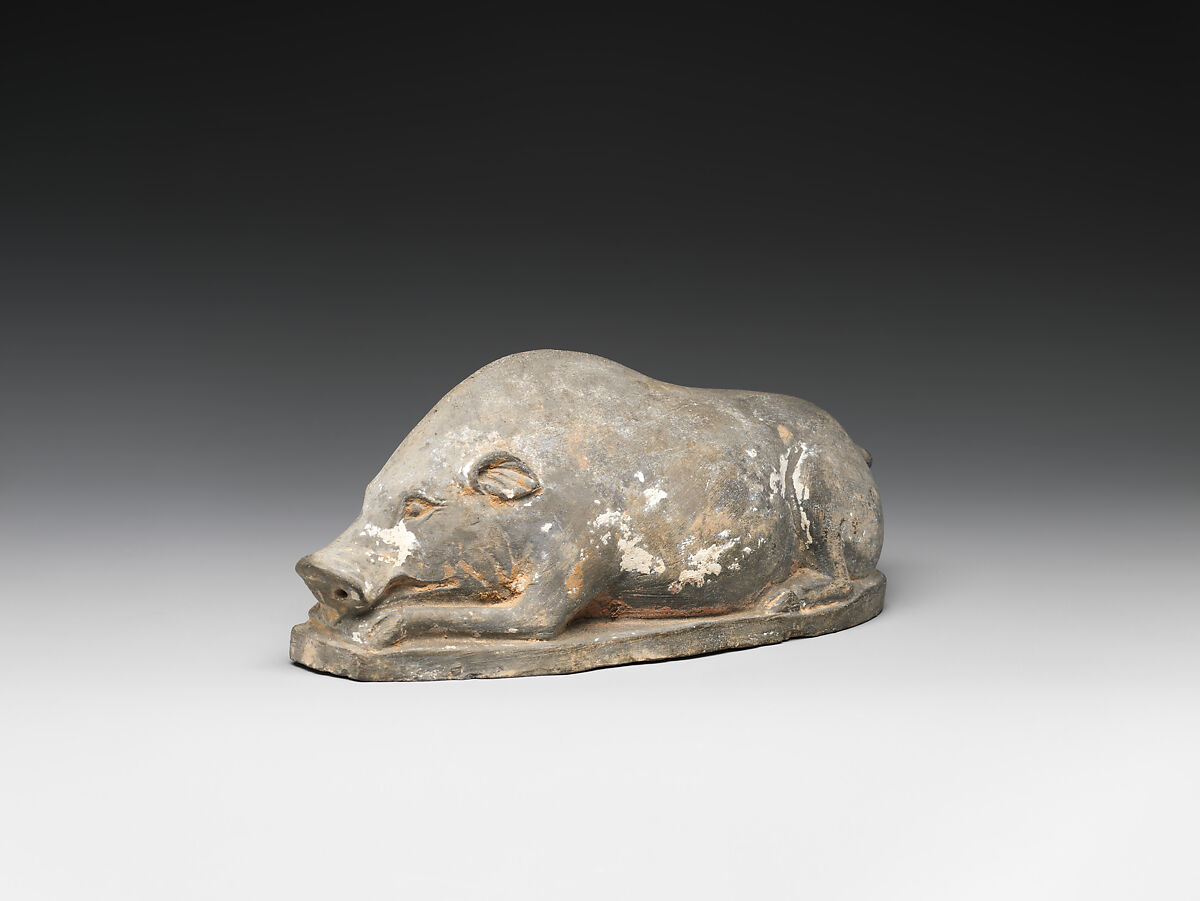 Pig, Earthenware with pigment, China 