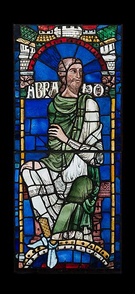Abraham, Pot-metal and colorless glass with vitreous paint, British 