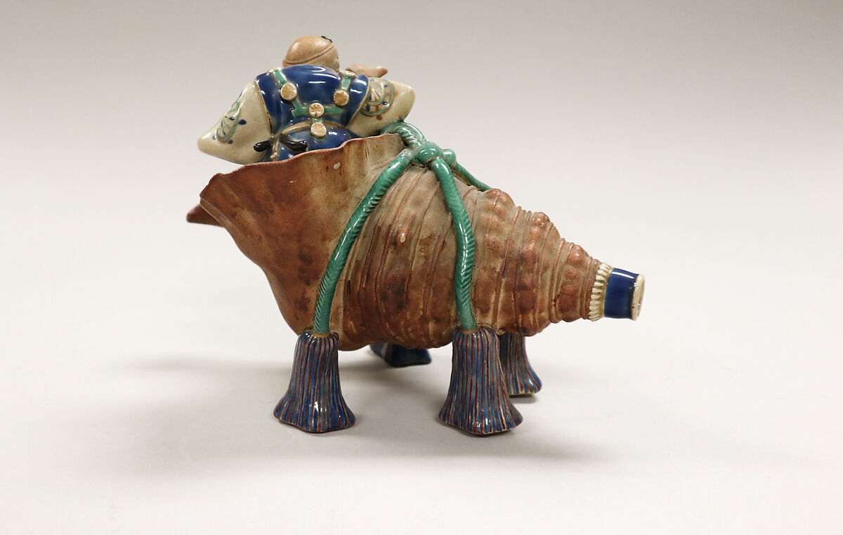 Alcove ornament, Faience decorated in colored enamels and gold (Awata ware), Japan