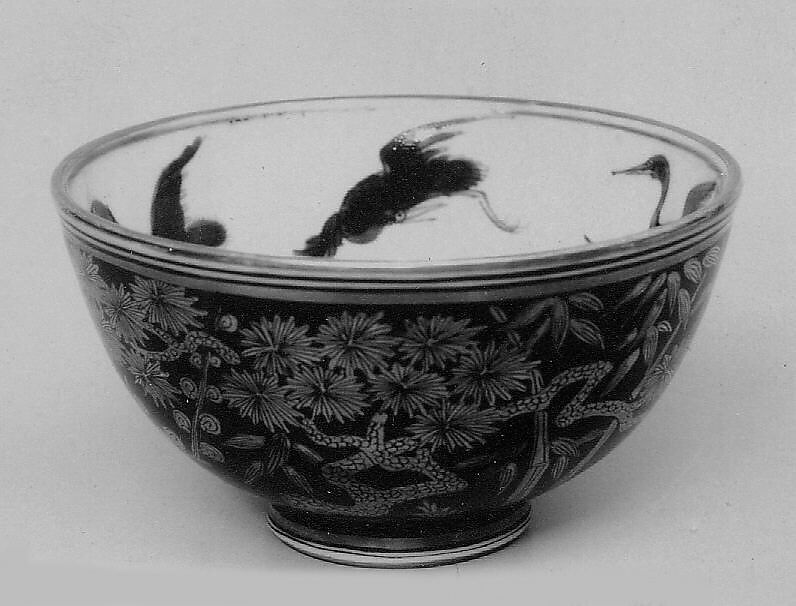 Bowl, Eiraku Hozen (Japanese, 1795–1854), Porcelain decorated with red under the glaze; bottom unglazed (Kyoto ware), Japan 