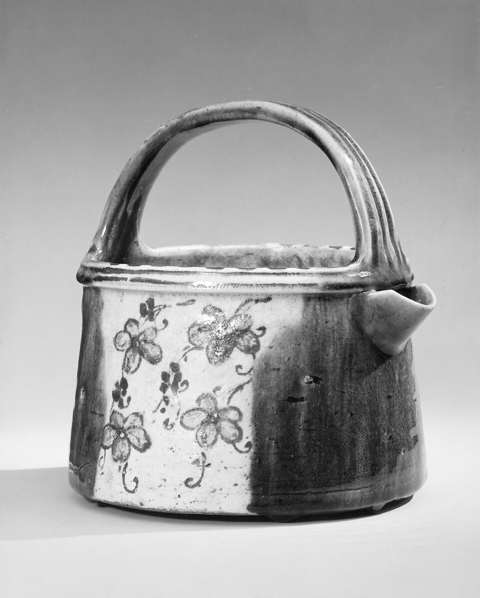 Ewer in the Shape of a Bucket, Seto ware, Oribe Revival type; glazed stoneware, Japan