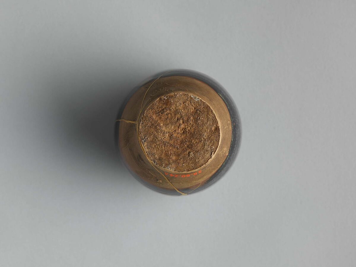 Tea jar, Clay covered with a beautiful glaze; ivory cover (Takatori ware), Japan