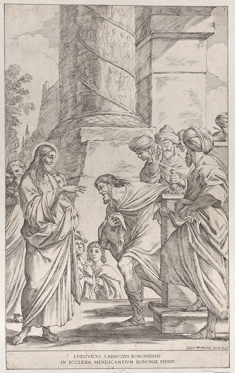 Plate 1: the Calling of Saint Matthew, Giuseppe Maria Mitelli (Italian, Bologna (?) 1634–1718 Bologna), Etching 